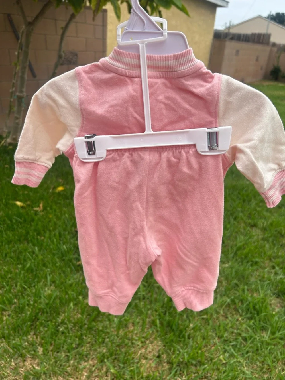 Carter's Pink and Cream Baby Girls Matching Jacket & Pants Set